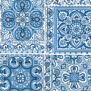 Bluesette Tiles Blue & White - Full Yard