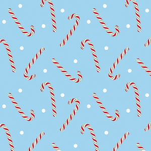 Jolly Candy Canes Light Blue