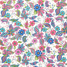 Load image into Gallery viewer, Floral Paisley White/Multi - Full Yard
